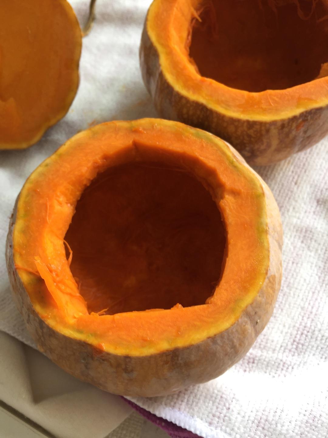 南瓜盅蒸糯米 简单版