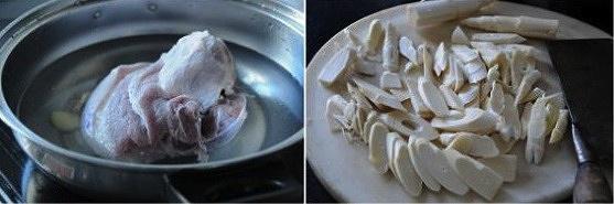 鞭笋清炖咸肉蹄髈的做法 步骤2