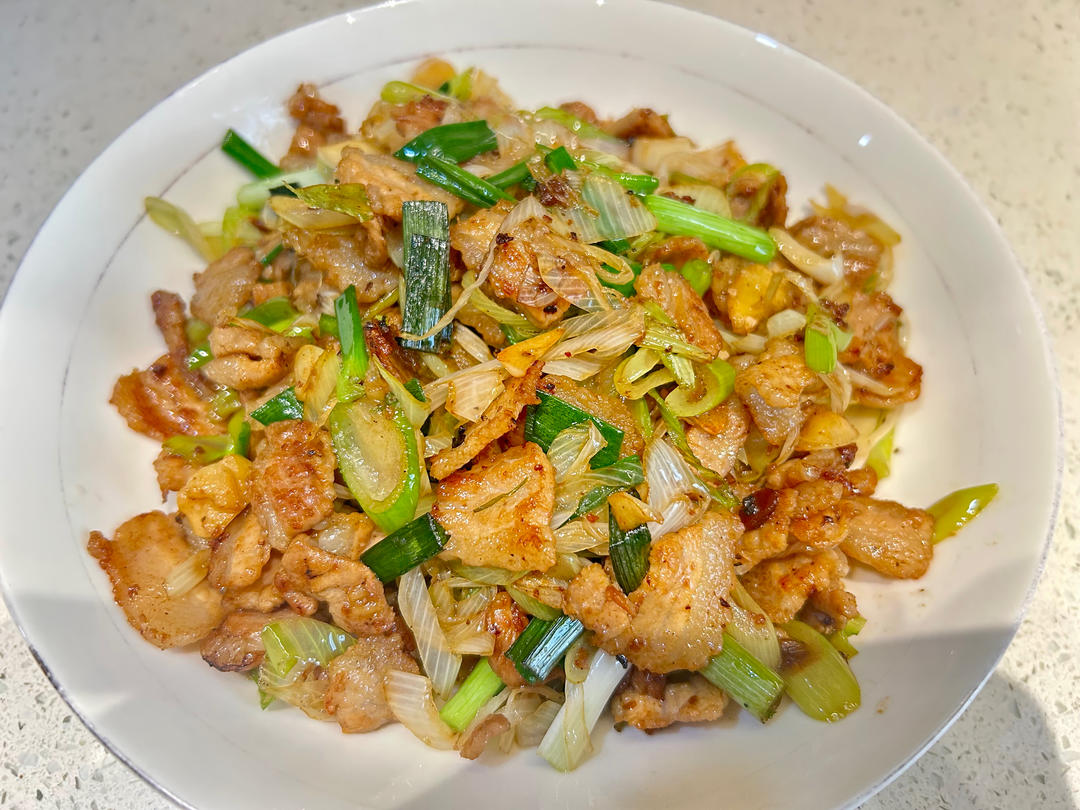 大葱炒五花肉
