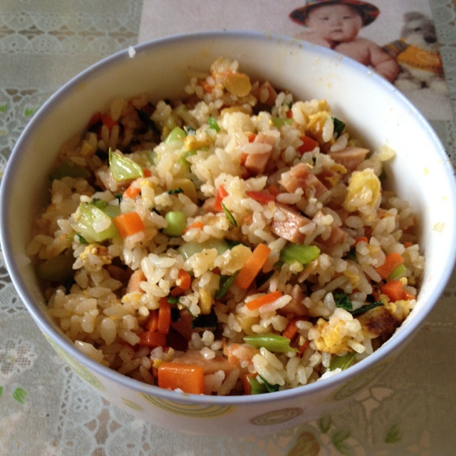 五彩榨菜炒饭