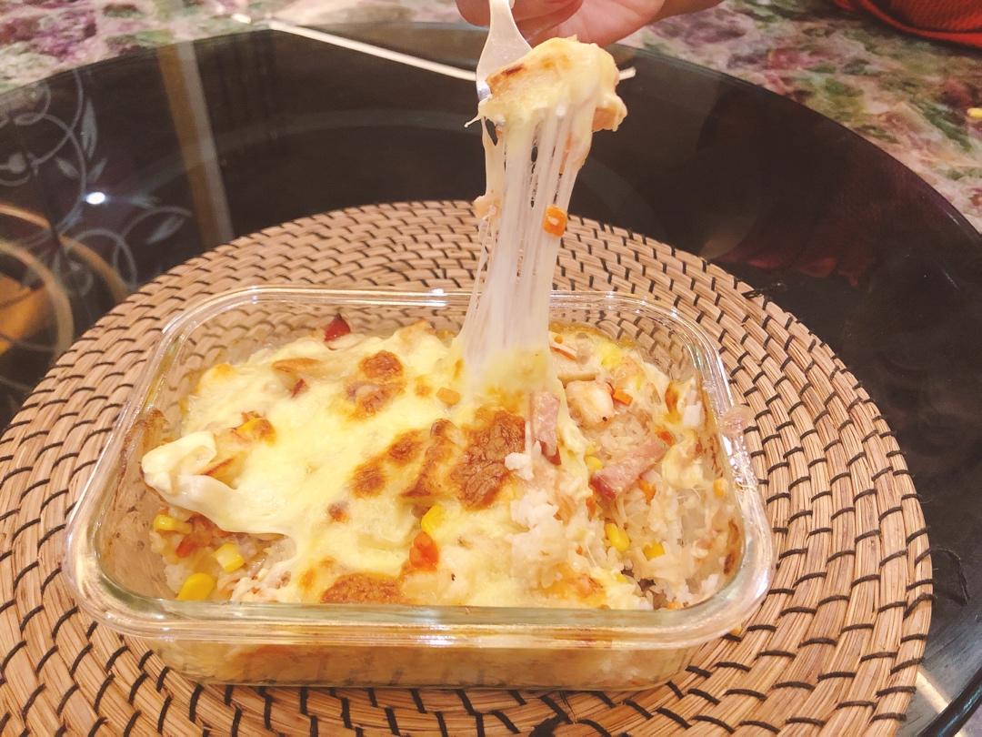 蘑菇培根焗饭