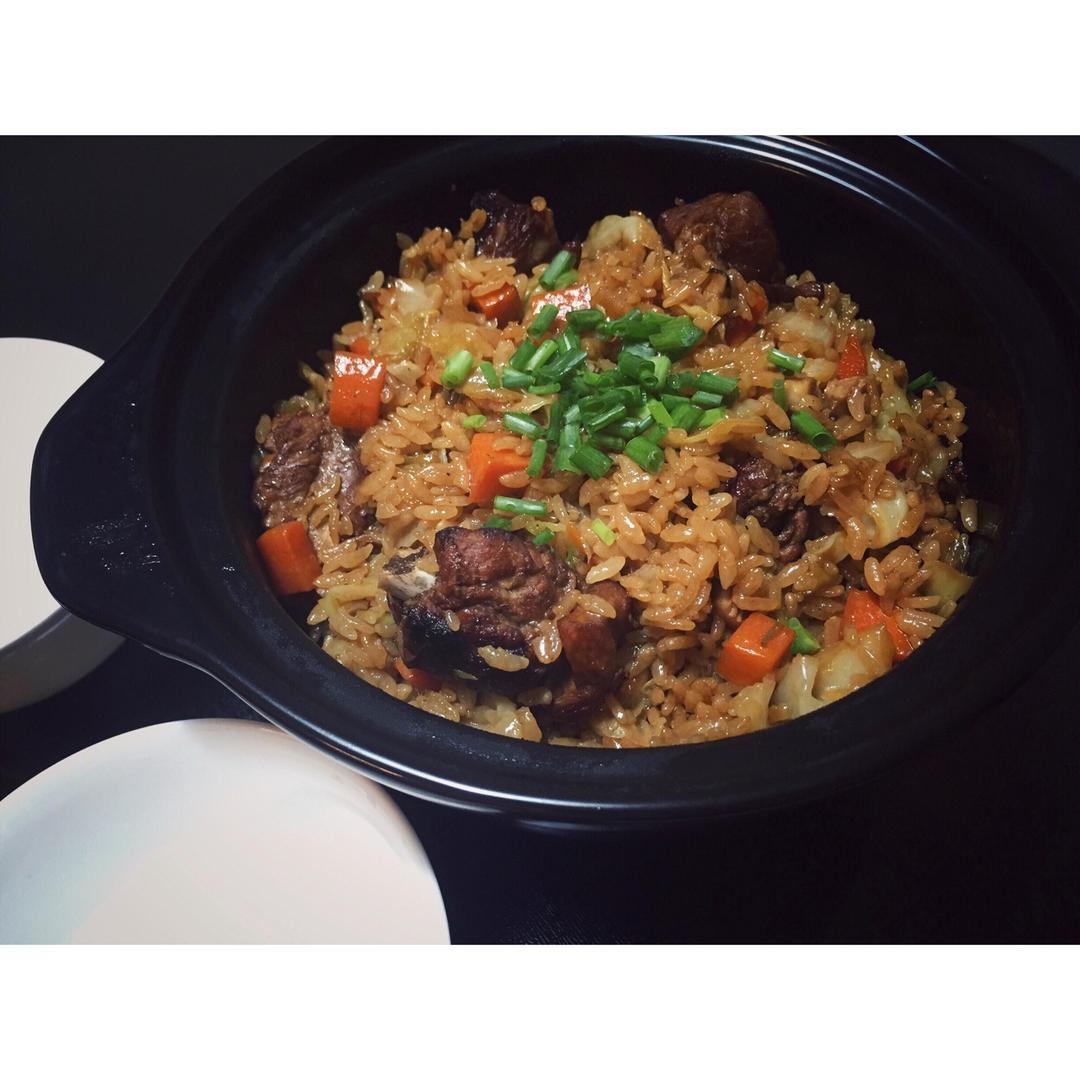 喷香排骨焖饭（爆好吃）