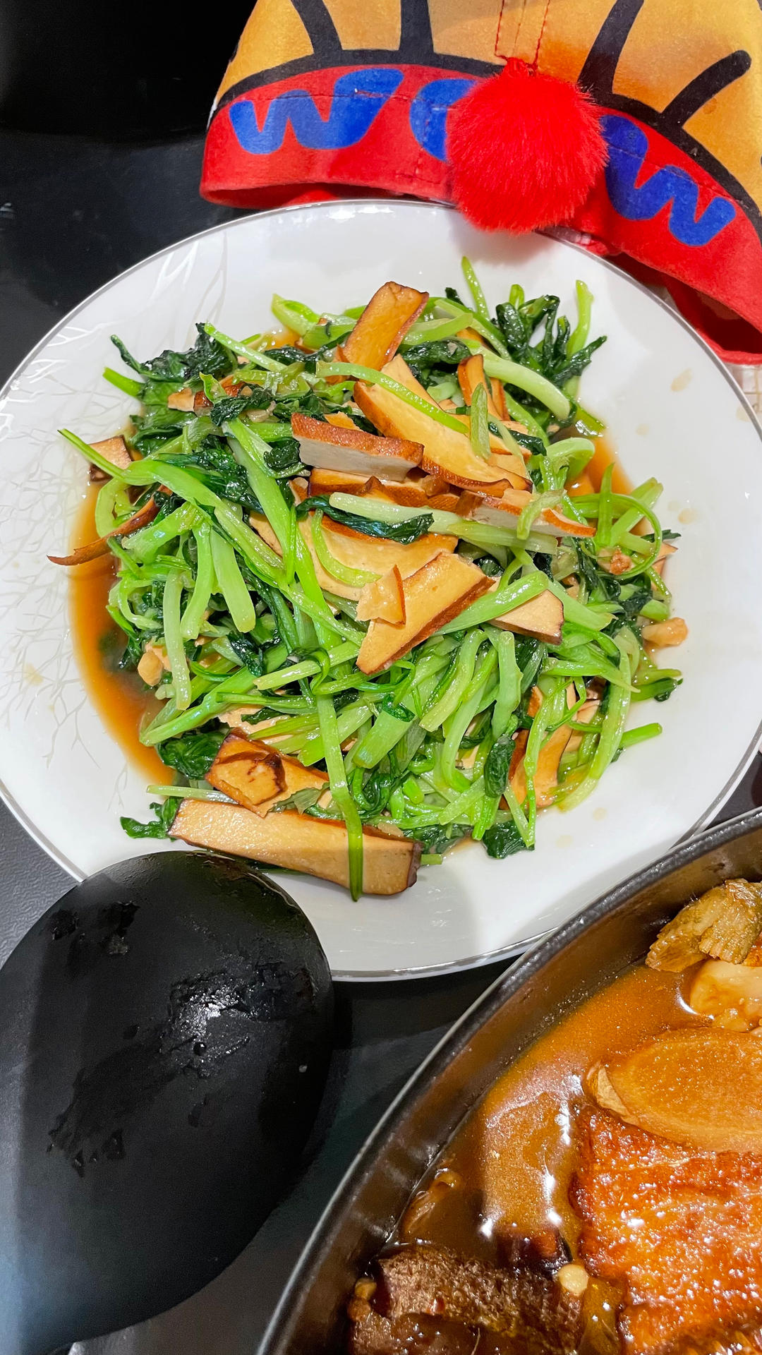 鸡毛菜炒香干