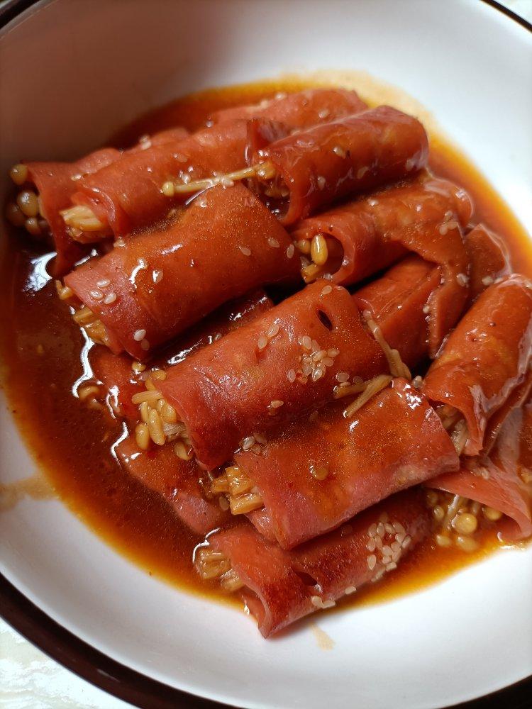 快手十分钟【金针菇培根卷】