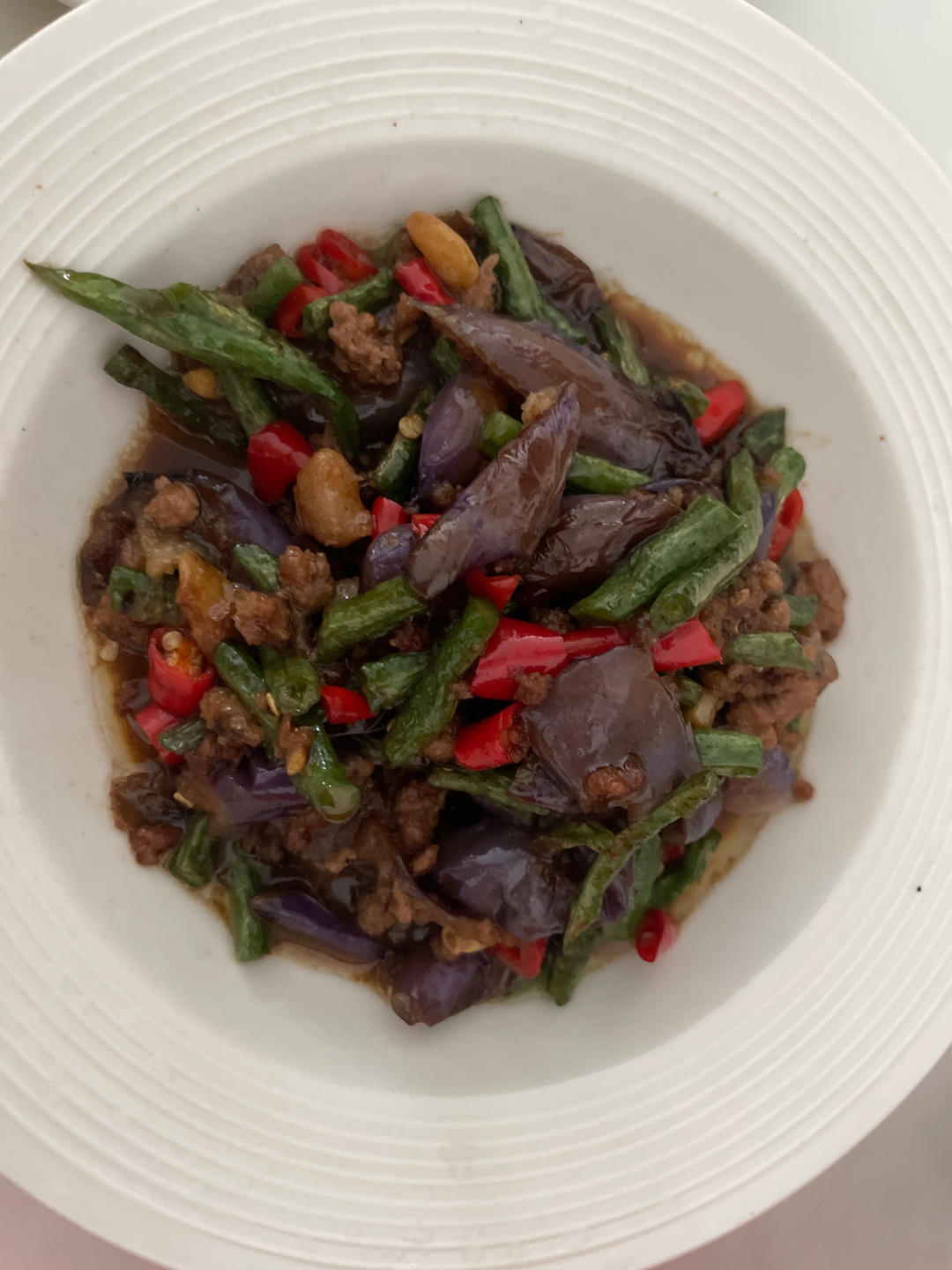 不油炸的茄子烧豆角