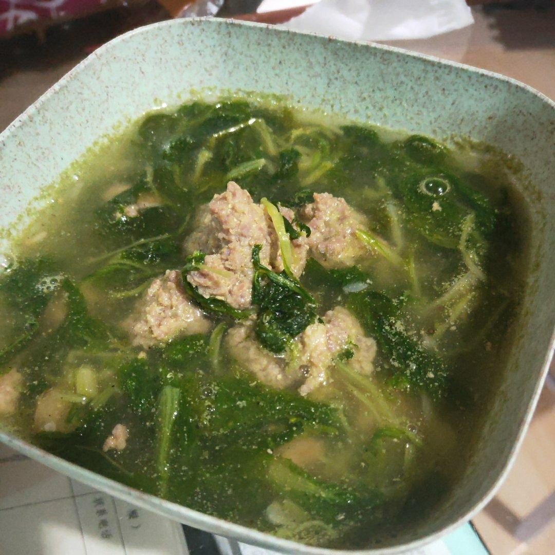 小白菜丸子汤