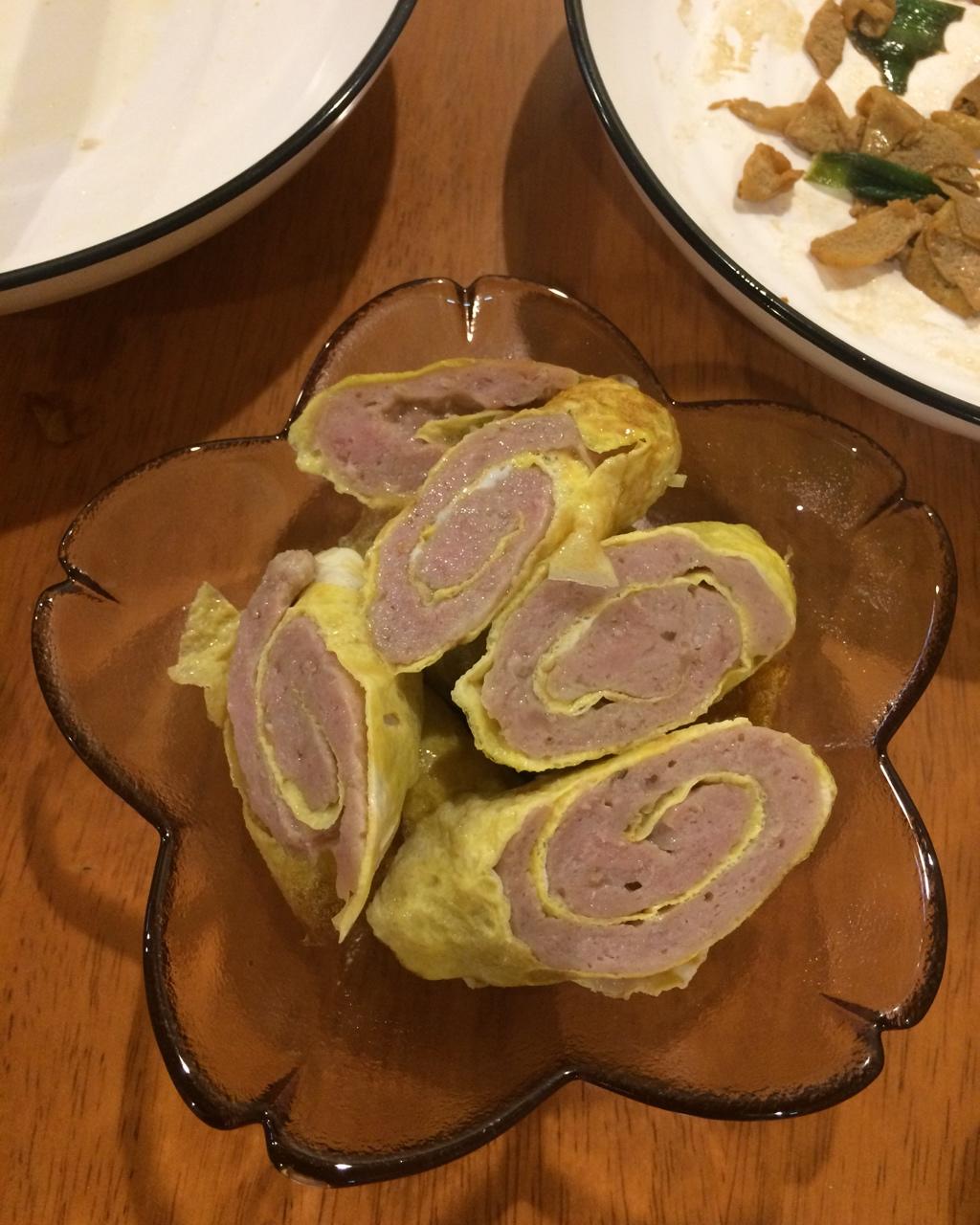 老爸的手艺---蒸肉蛋卷