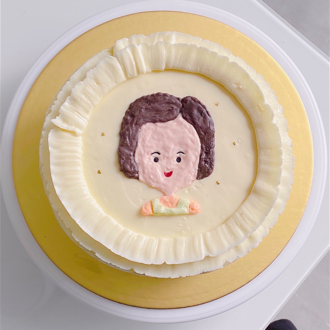 韩式简约奶油霜手绘蛋糕