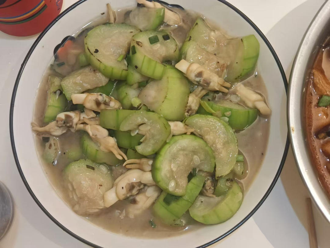 丝瓜炒蛏子