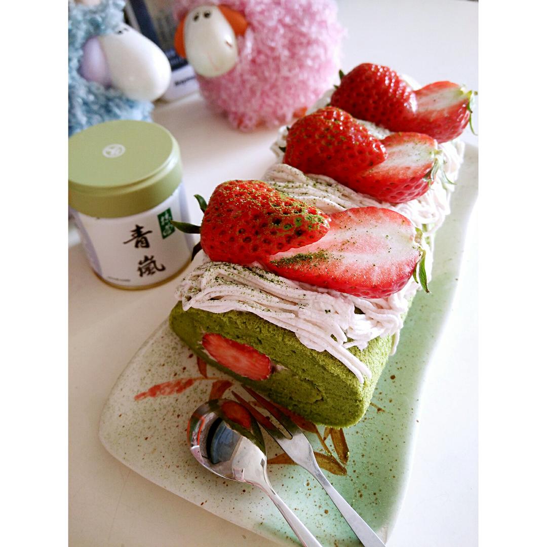 抹茶红豆蛋糕卷