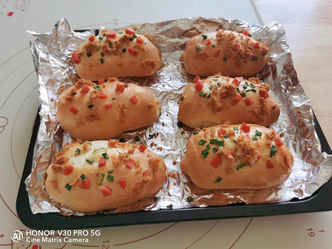 香葱火腿肉松面包