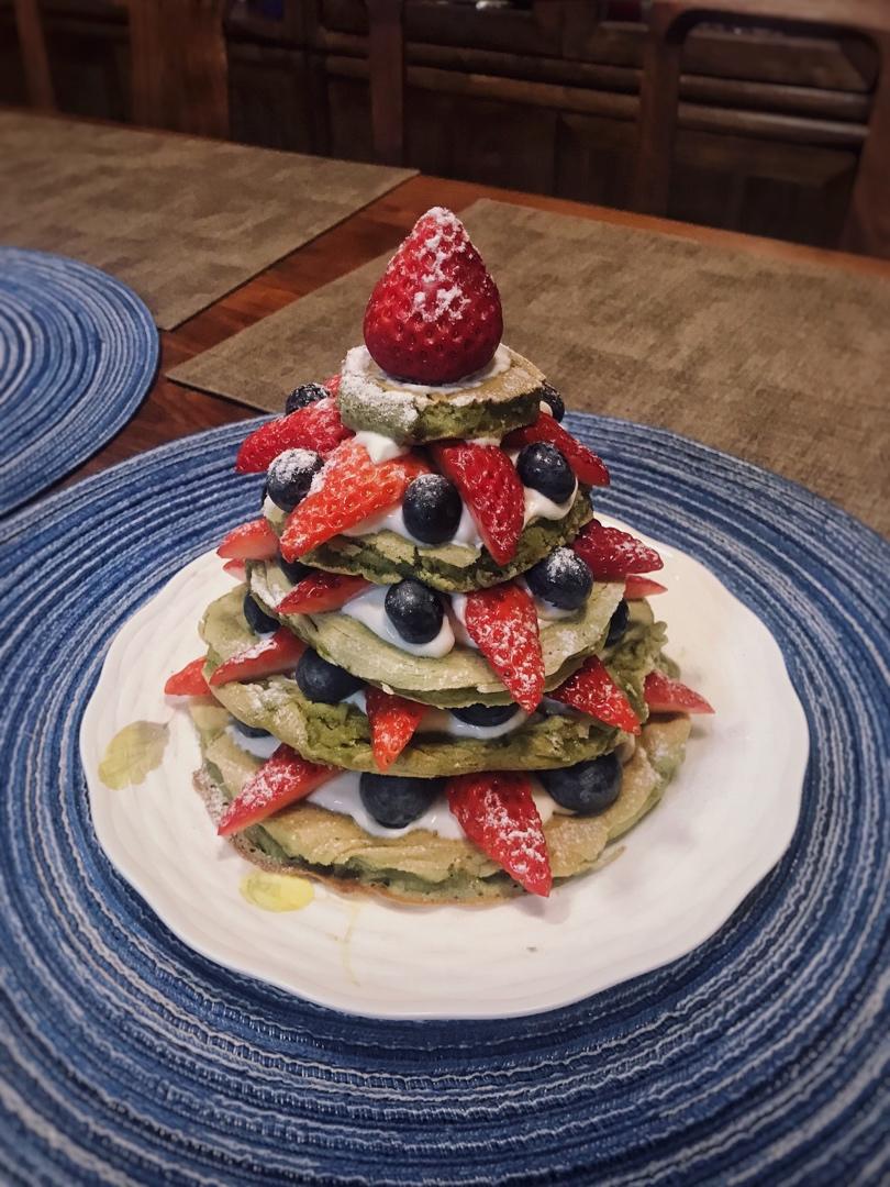 ‼️无需烤箱🌟好吃不胖的圣诞松饼蛋糕🎄