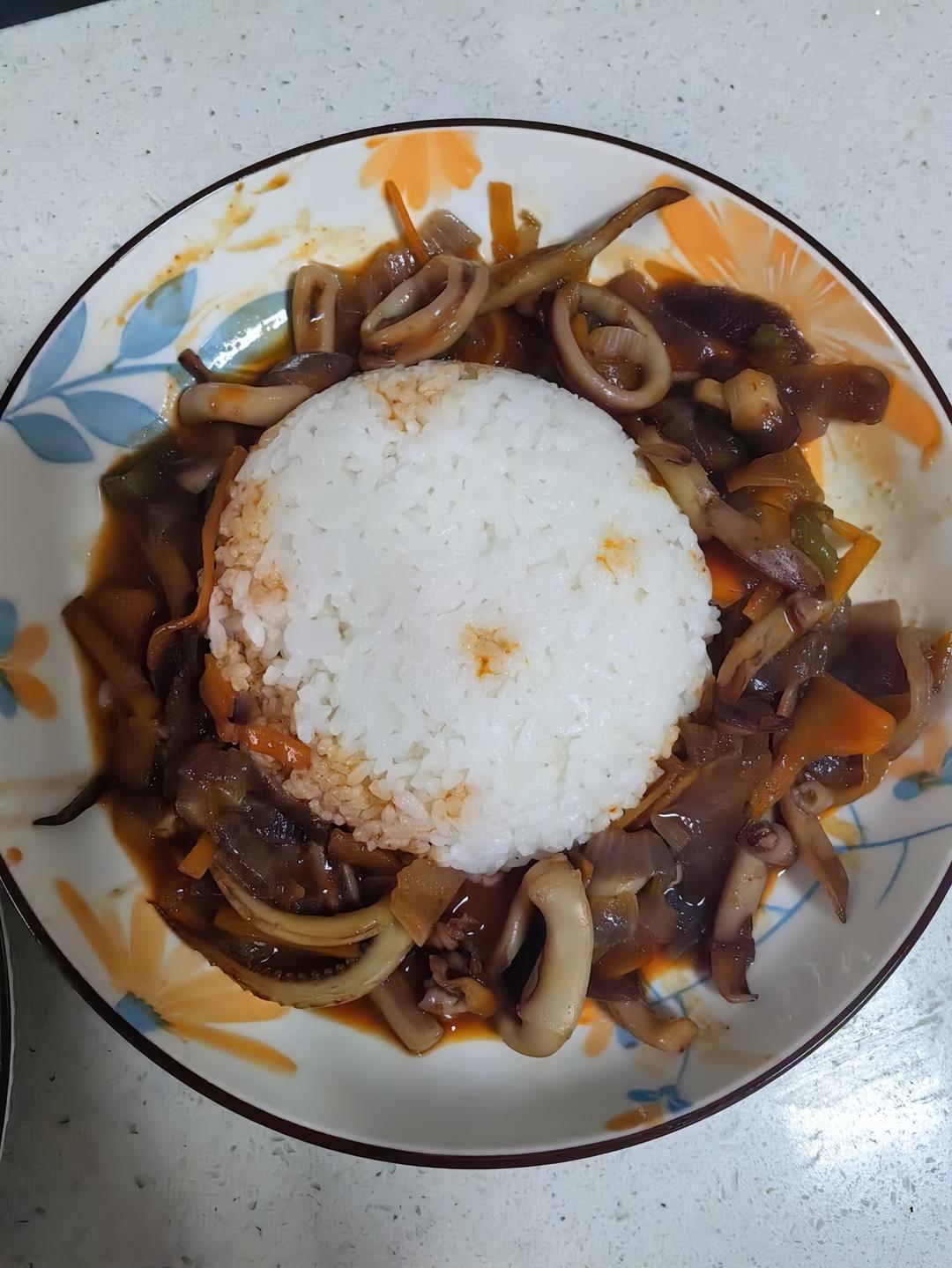 韩式鱿鱼盖饭