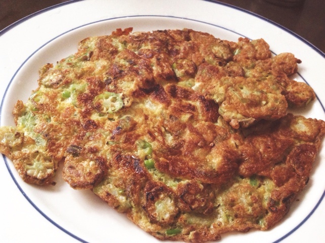 秋葵鸡蛋饼