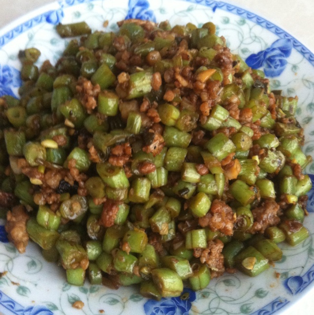 肉沫豆角下饭菜