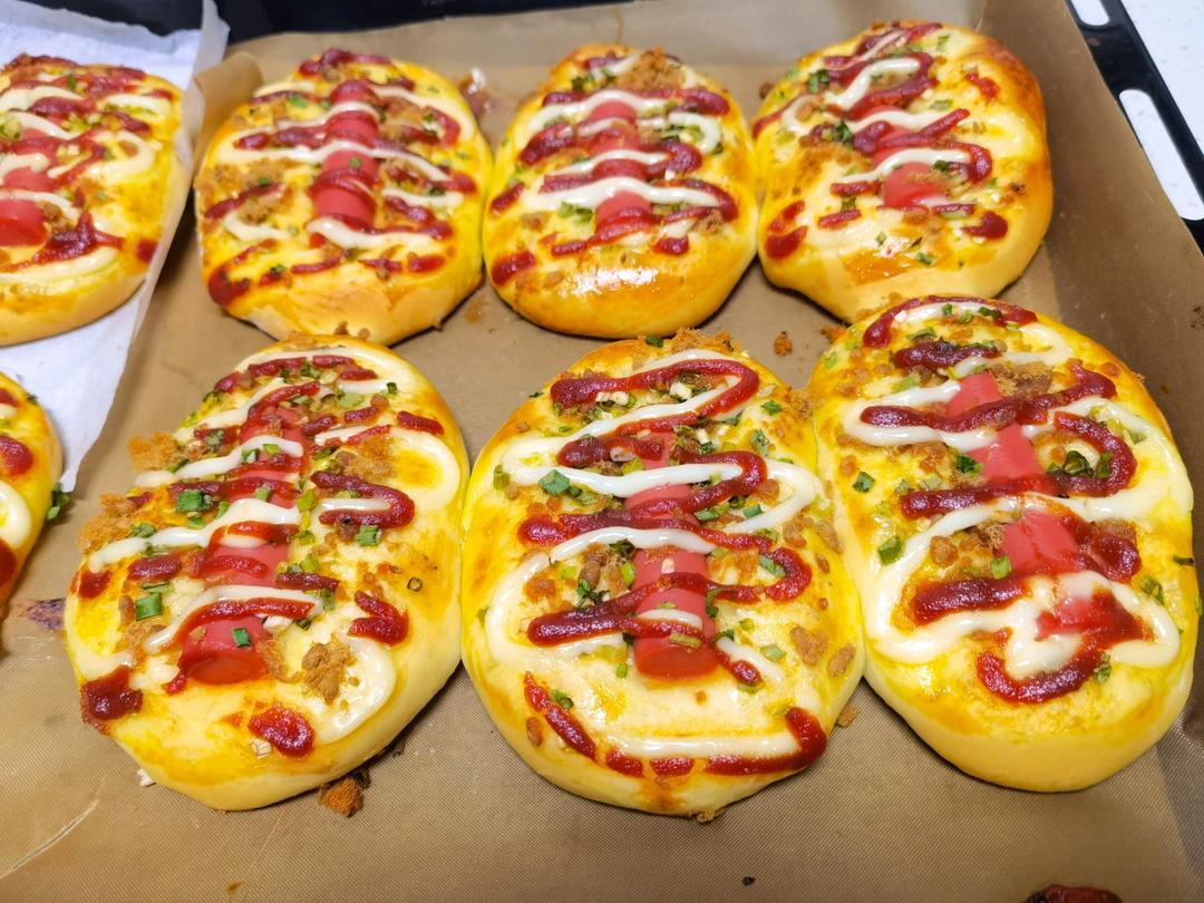 咸香松软❗️巨好吃的香葱肉松火腿面包❗️