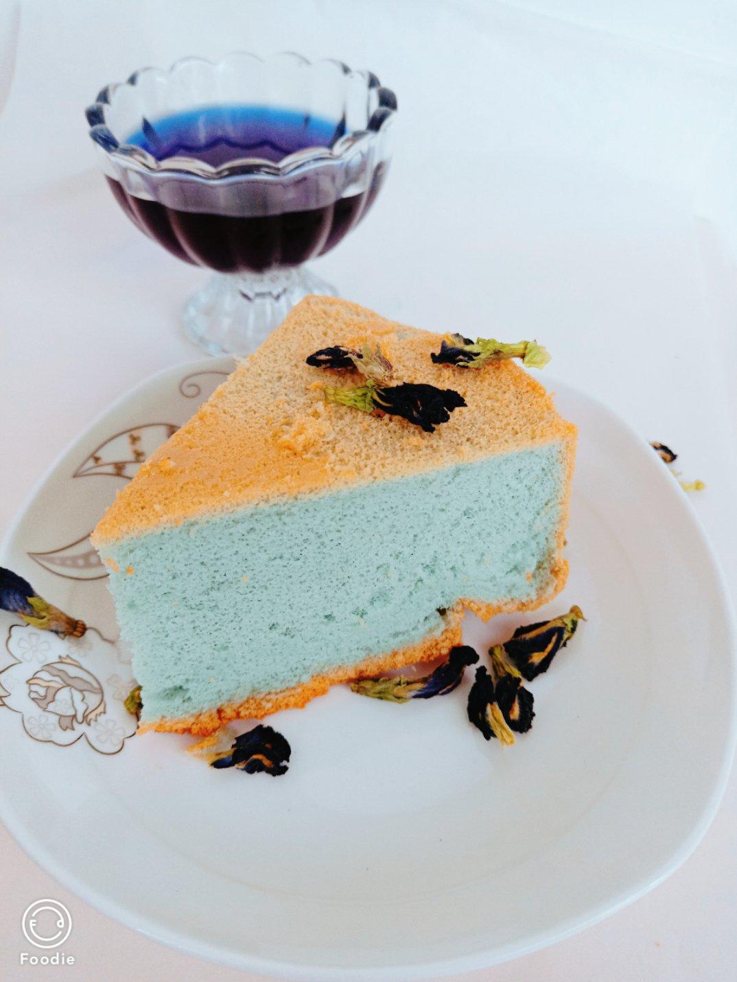 蝶豆花戚风蛋糕