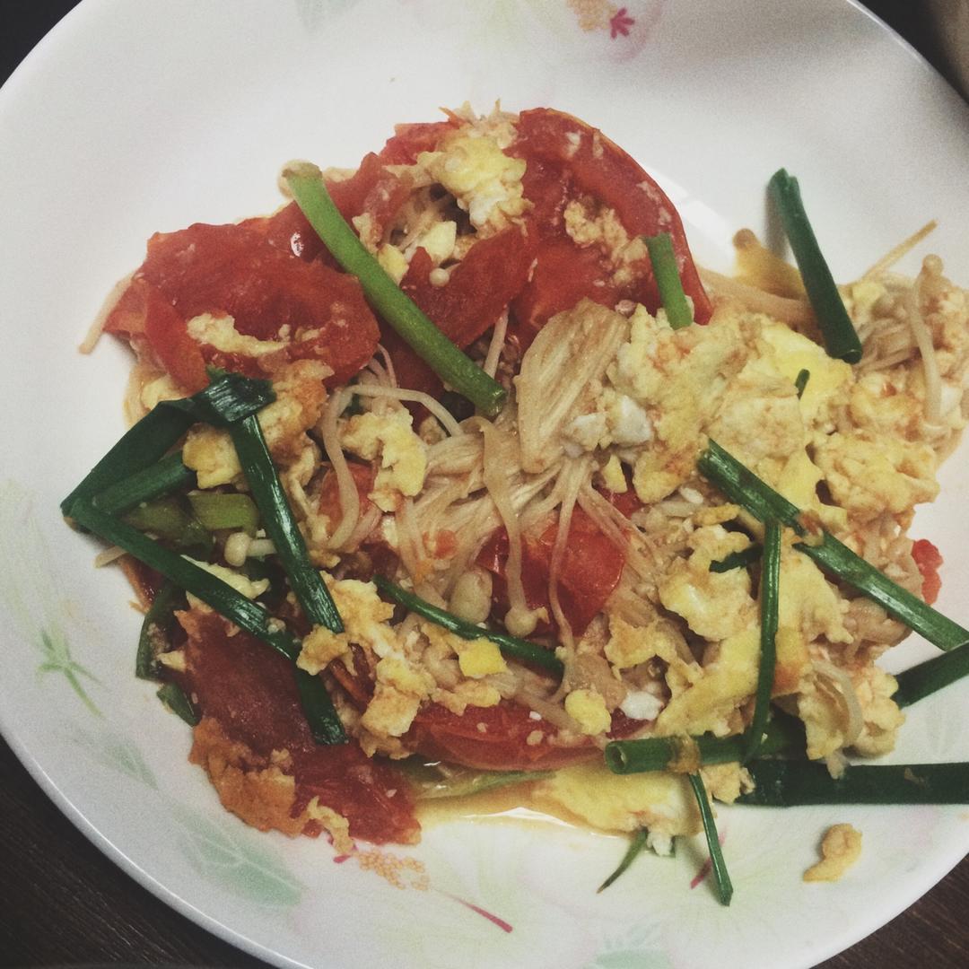 金针菇炒鸡蛋