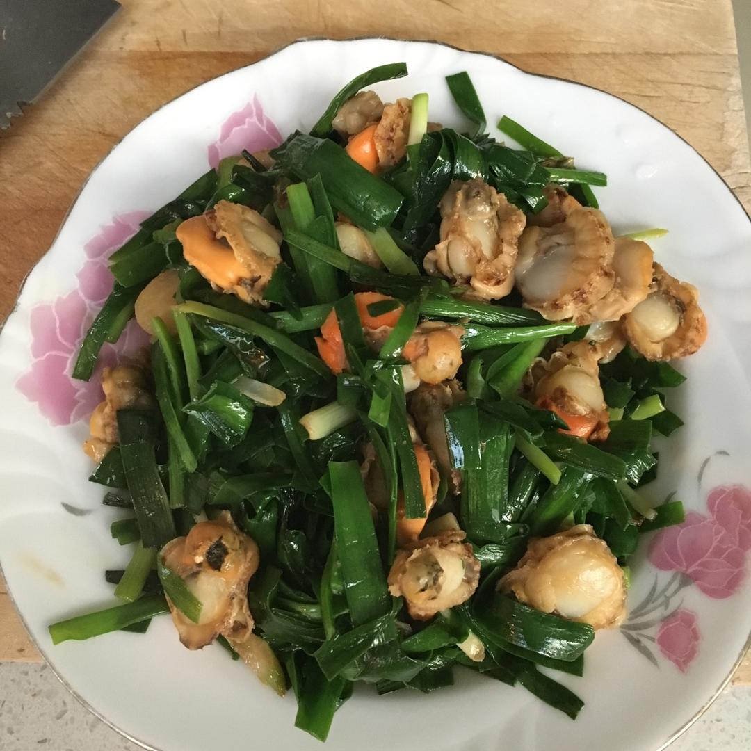 扇贝肉炒韭菜