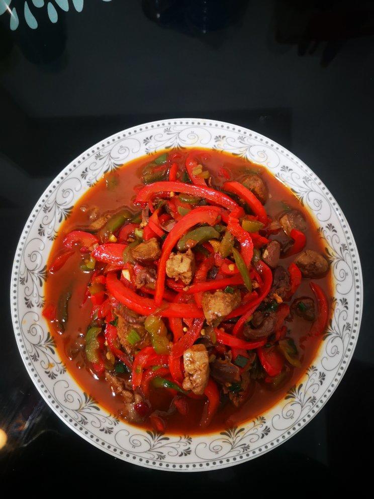 爆炒香辣鸡杂