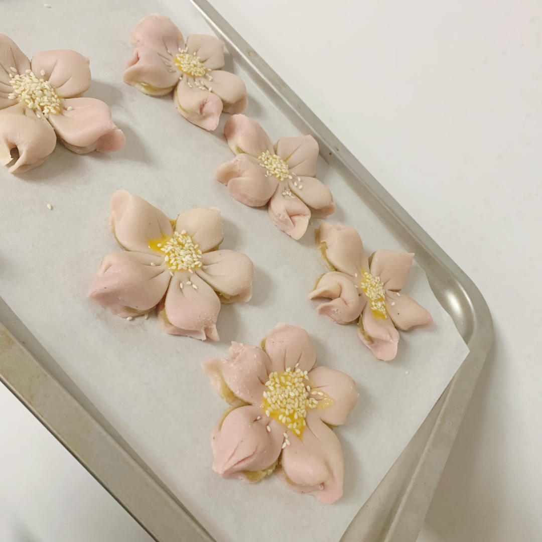 🌸花都开好了--步骤超详尽的桃花酥(无色素!火龙果版)