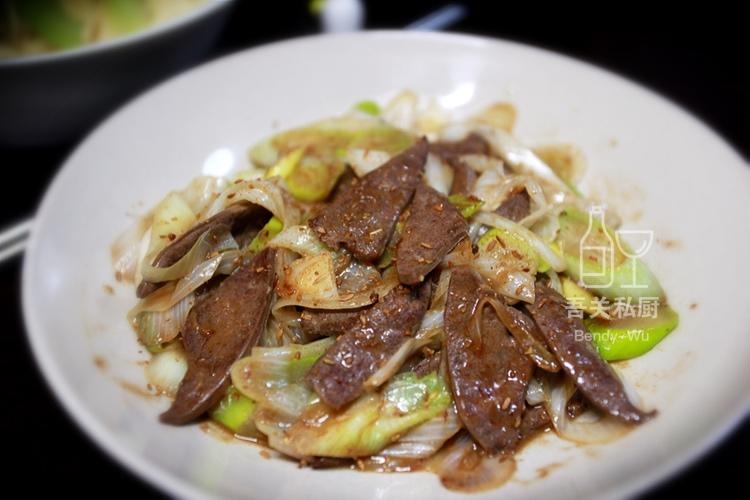 大葱醋溜羊肝猪肝