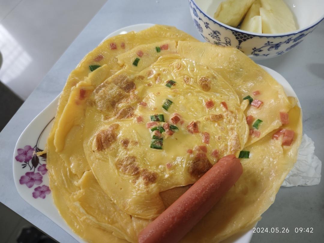 简单快手鸡蛋饼 柔软翻面不破