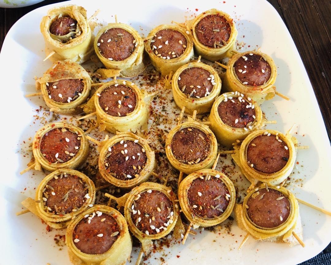 豆腐皮卷火腿肠