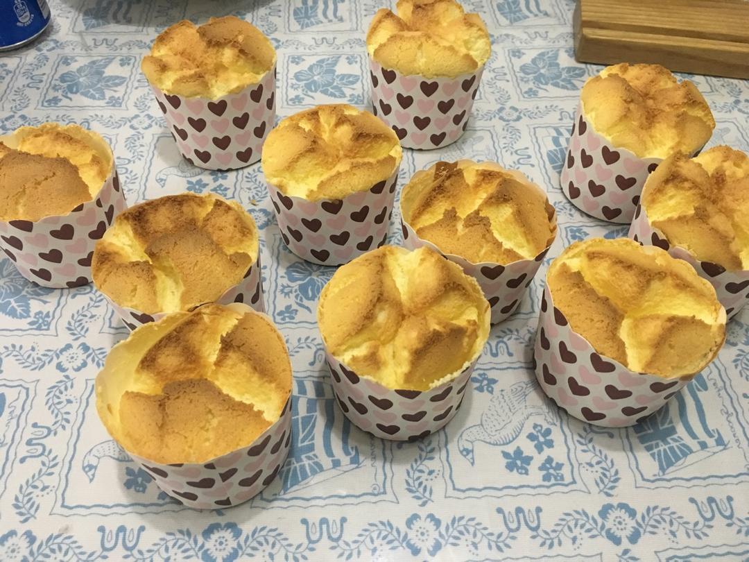 原味戚风纸杯蛋糕（烤箱做纸杯蛋糕）
