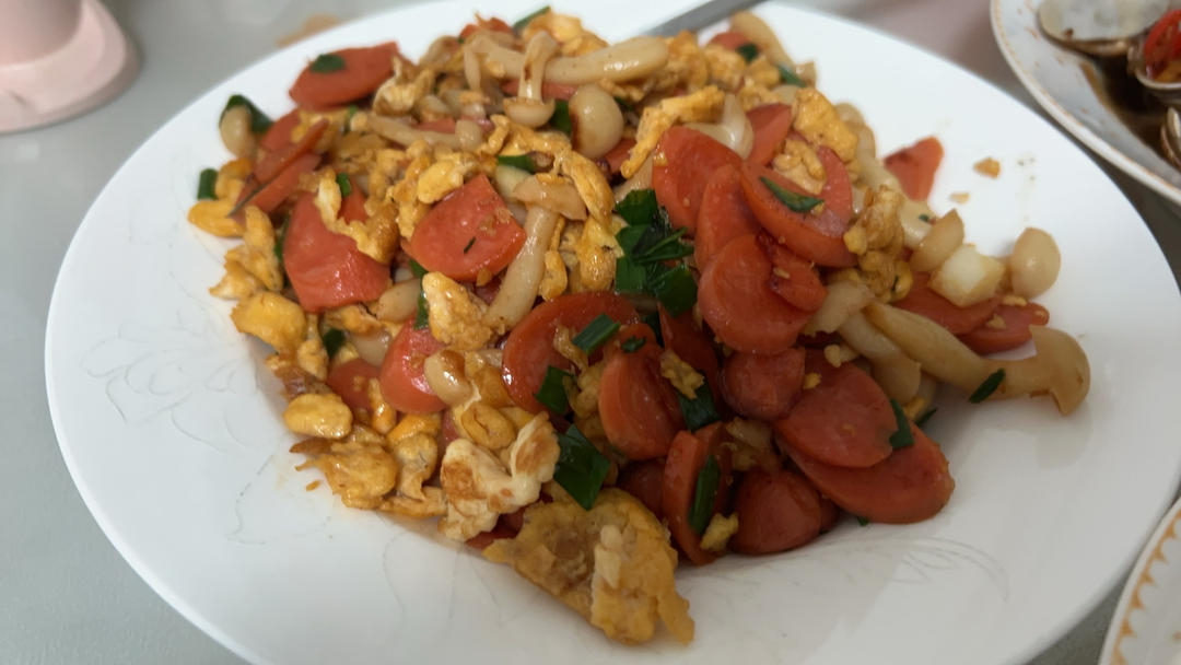 白玉菇炒火腿