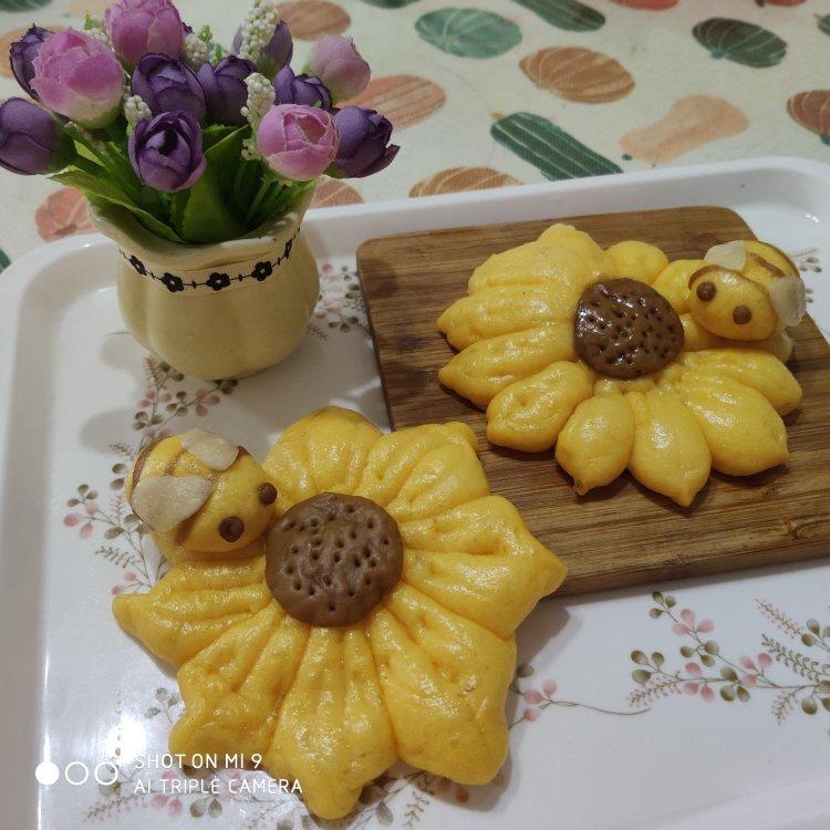 【向日葵蜜蜂馒头】像玩一样的做美食，孩子特爱吃！