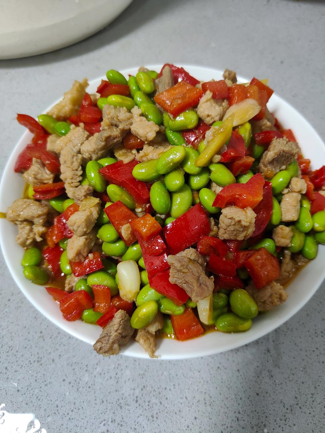 毛豆炒肉（超简单）