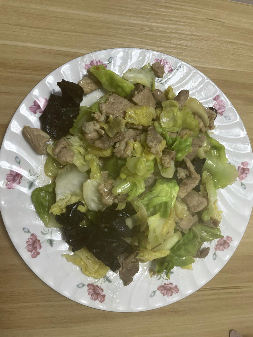 干锅包菜肉片