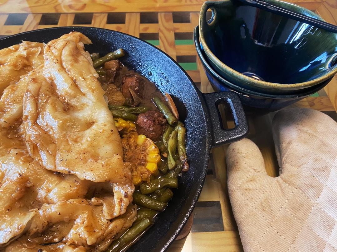 东北铁锅烀饼(菜饼一锅出)