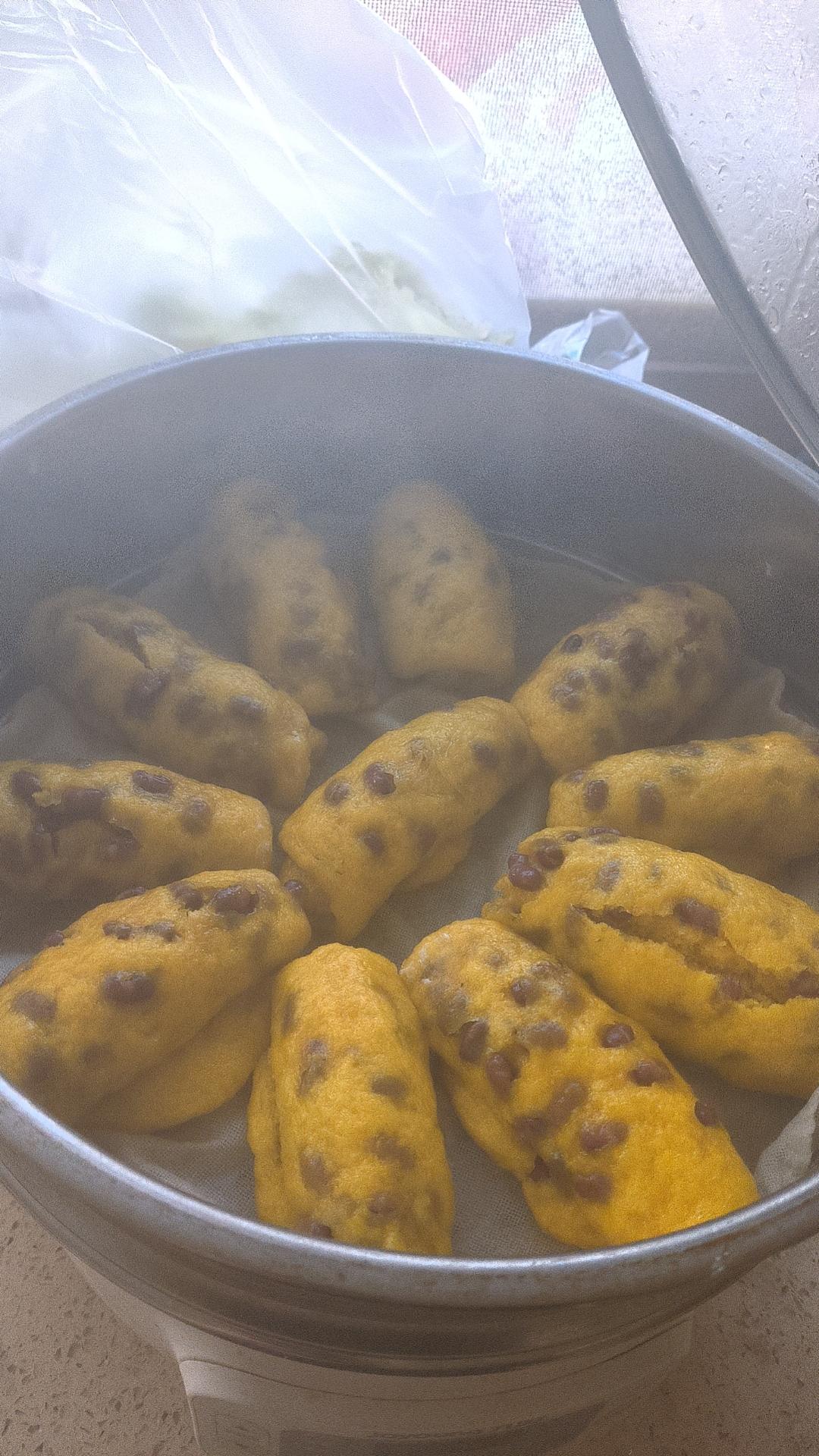 美味南瓜红豆卷，好看又好吃