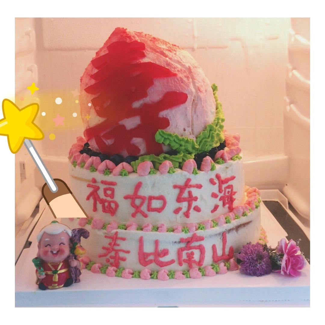 寿桃立体造型蛋糕—无需喷枪简易版