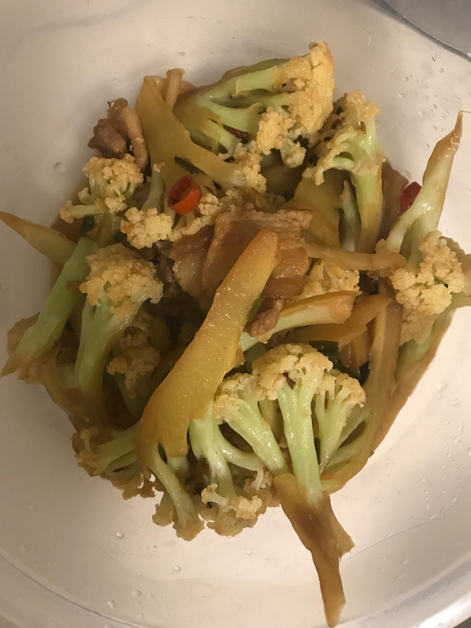 干煸菜花（花菜炒肉）