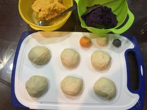 田园小蜜蜂面包(健康低糖番薯紫薯馅)的做法 步骤6