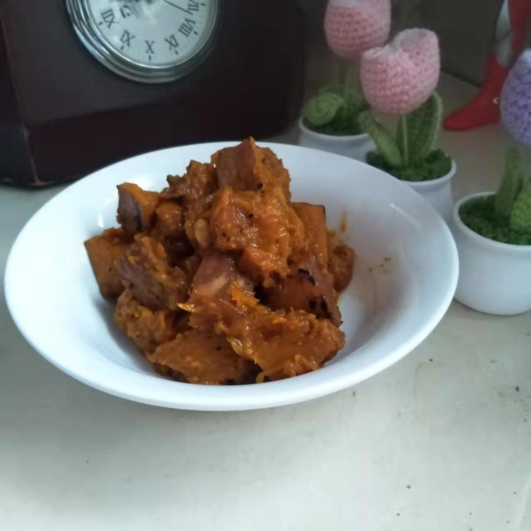炒南瓜【无油素食】的做法