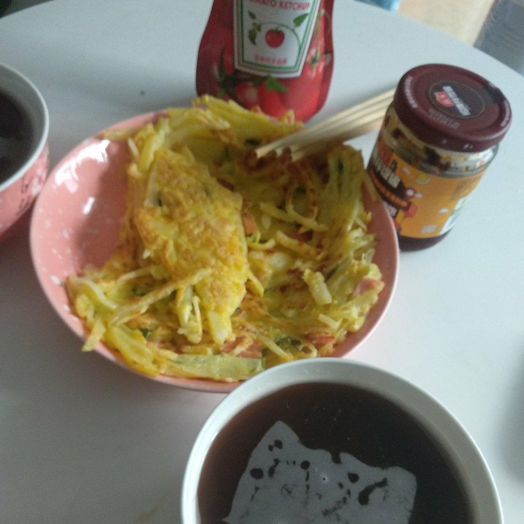 土豆丝鸡蛋饼