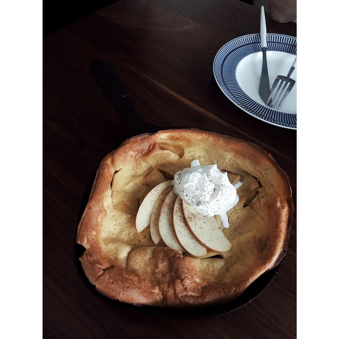 肉桂苹果全麦Dutch Baby（低热量大满足）