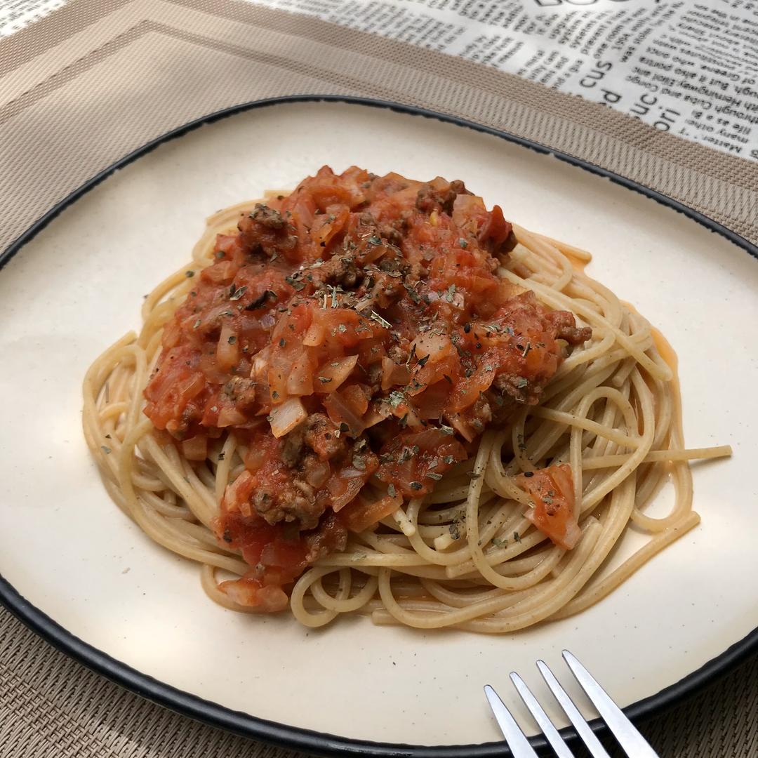 减脂版 番茄肉酱意面🍝幸福的味道的做法