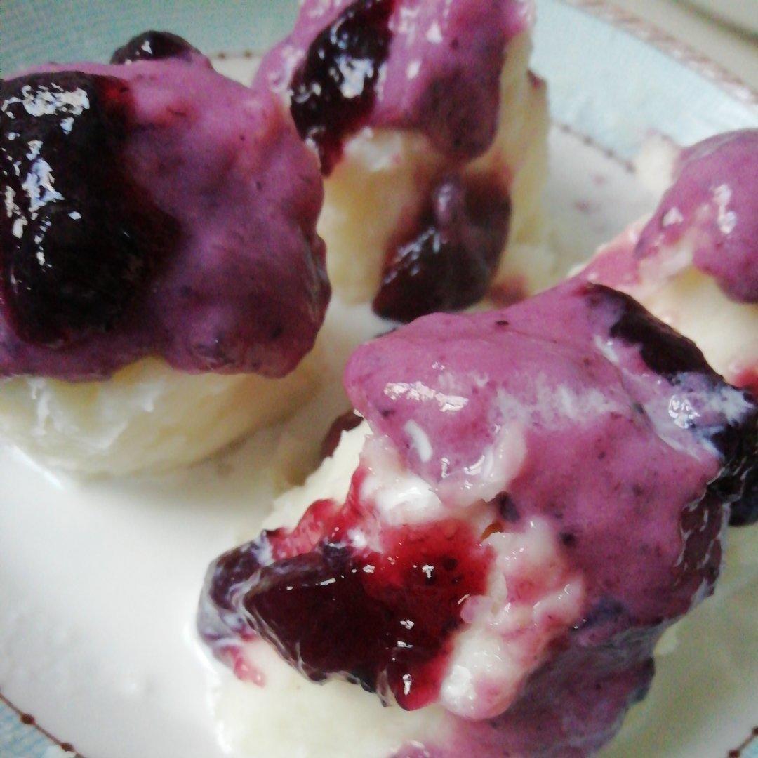 奶香蓝莓山药泥