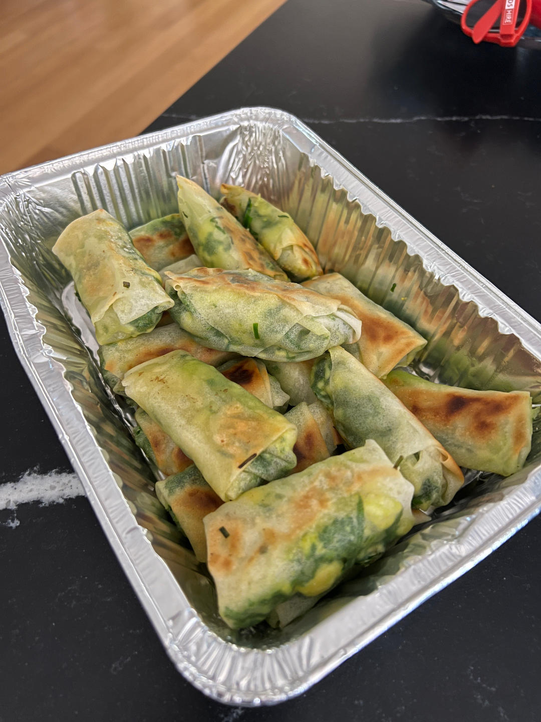 春卷式的韭菜盒子