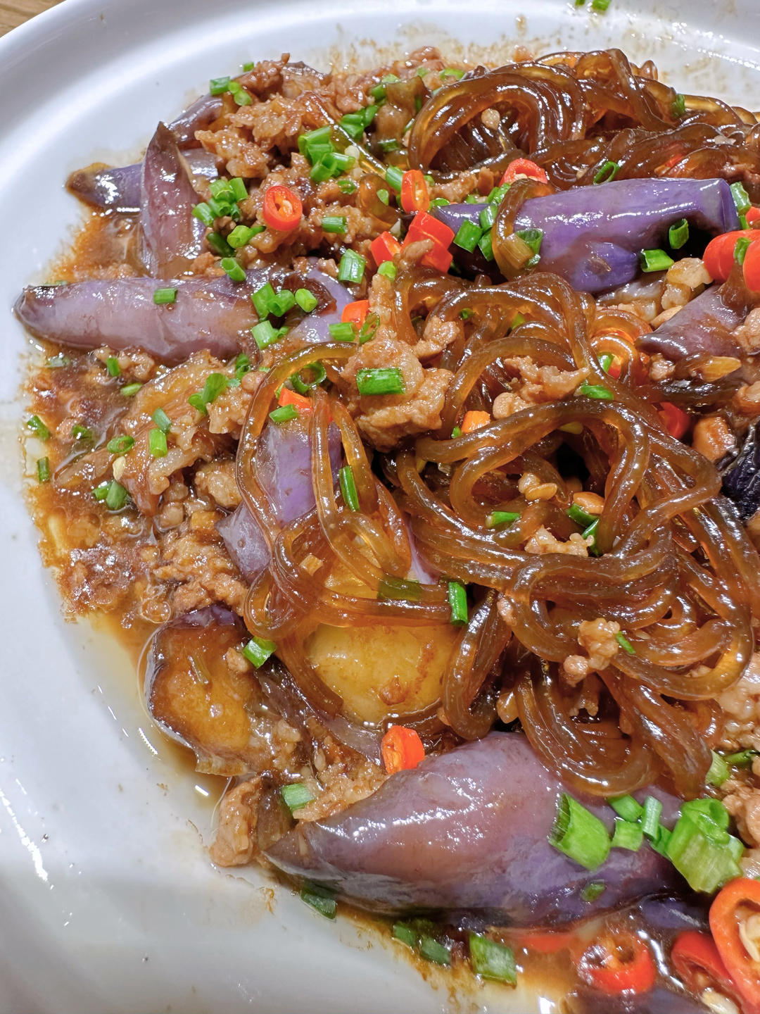 茄子肉末粉丝煲