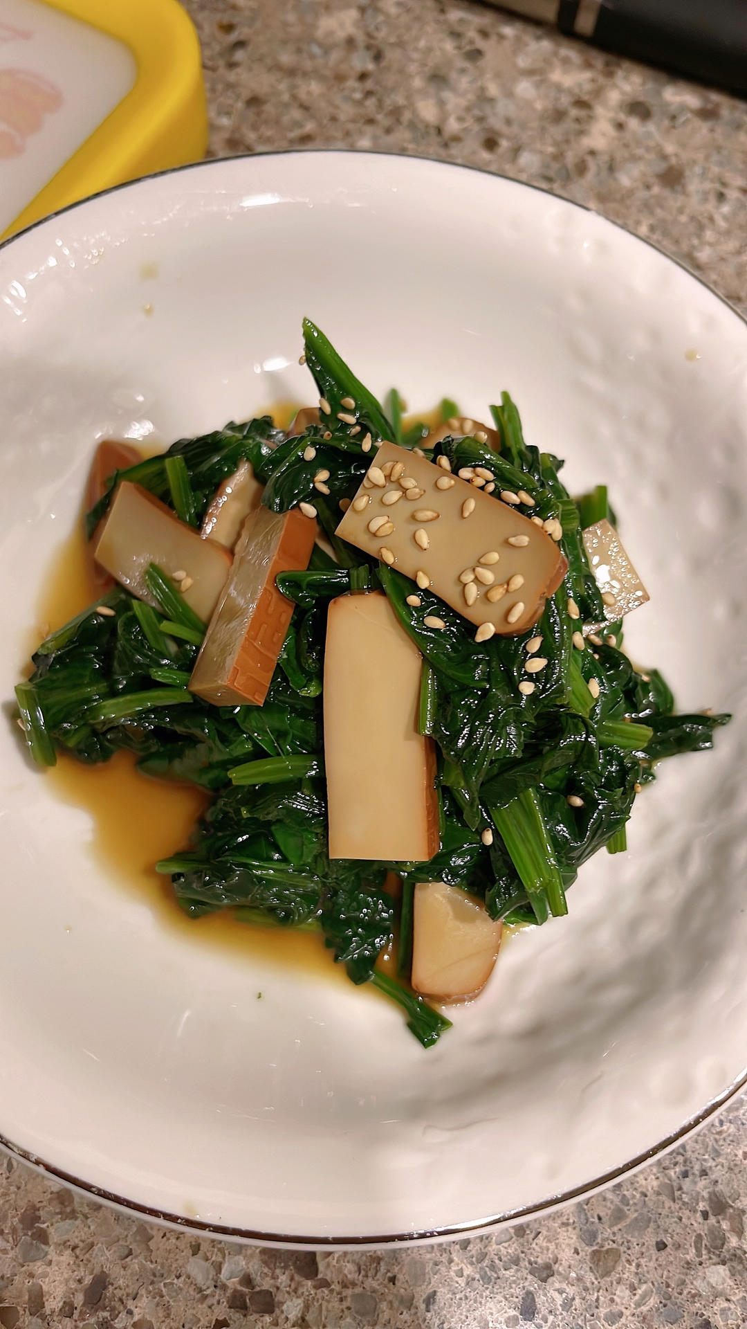 爽口小菜—菠菜鸡蛋豆干