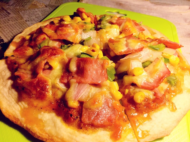 香浓玉米培根披萨