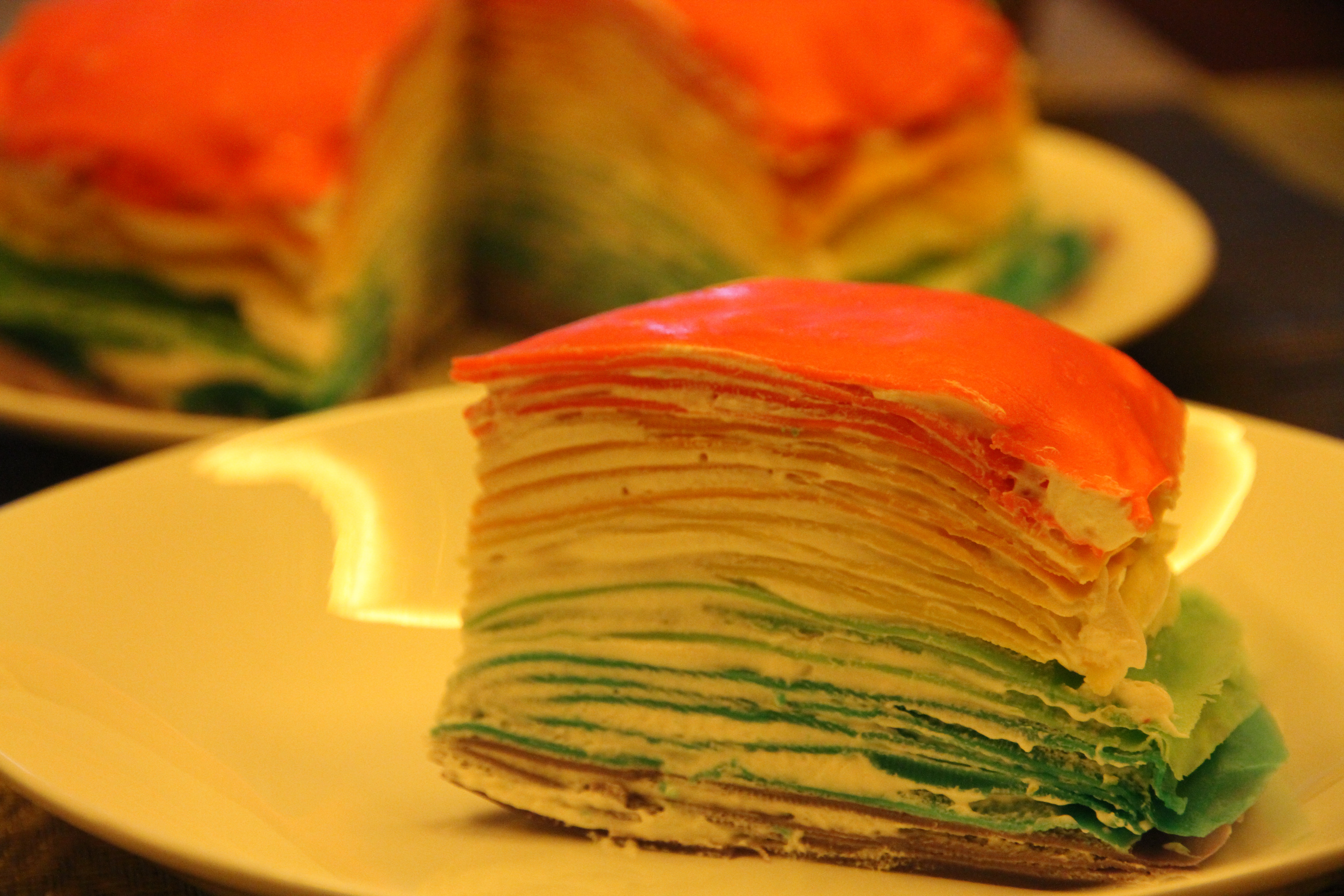 这块芝士是留给jackson的做的彩虹千层蛋糕 彩虹可丽饼(mille crepe