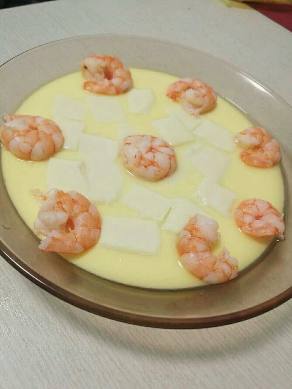 虾仁豆腐蒸水蛋