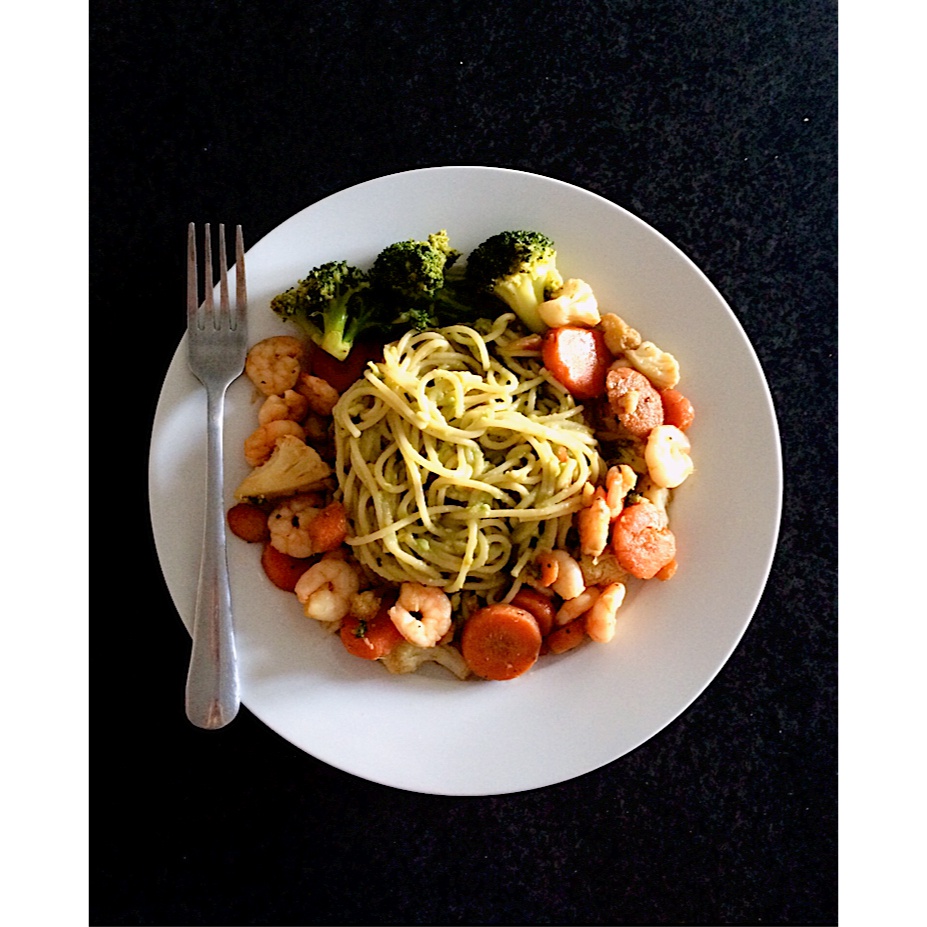 虾仁牛油果意面